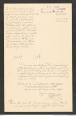 k.k. naturhistorisches Hofmuseum, Intendanzakten 1885-1896 (Hauer), Aktenzahl Z.720/1890, Seite 1